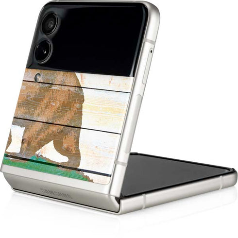 California Flag Light Wood Galaxy Z Flip3 5G Skin
