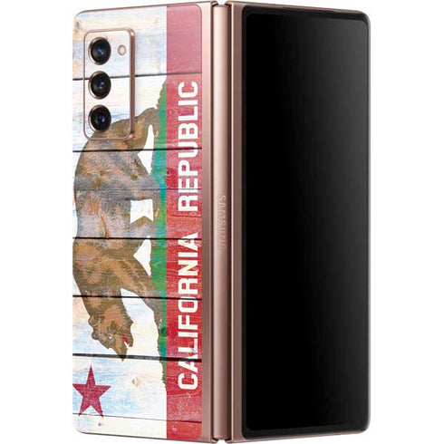 California Flag Light Wood Galaxy Z Fold2 5G Skin