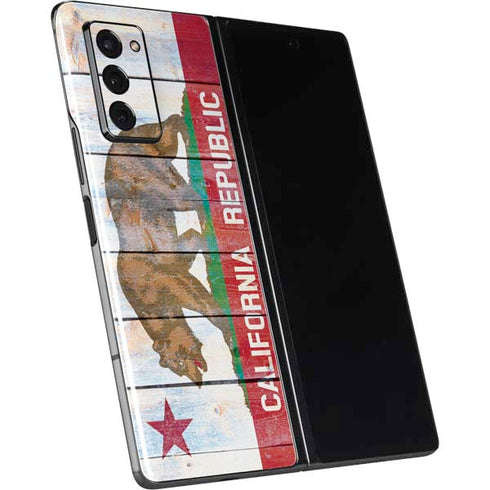 California Flag Light Wood Galaxy Z Fold2 5G Skin