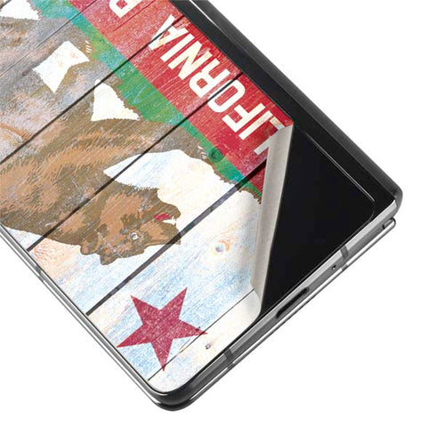 California Flag Light Wood Galaxy Z Fold2 5G Skin