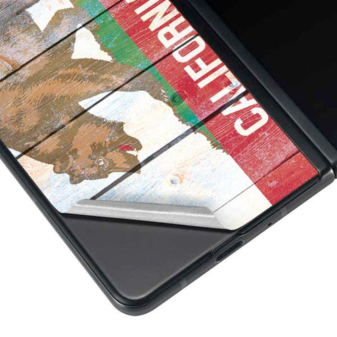 California Flag Light Wood Galaxy Z Fold3 5G Skin