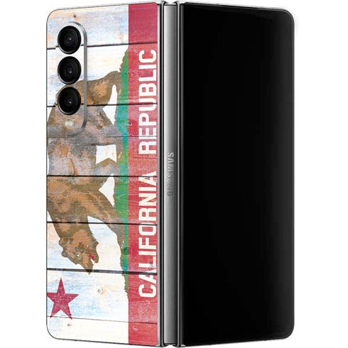 California Flag Light Wood Galaxy Z Fold4 5G Skin