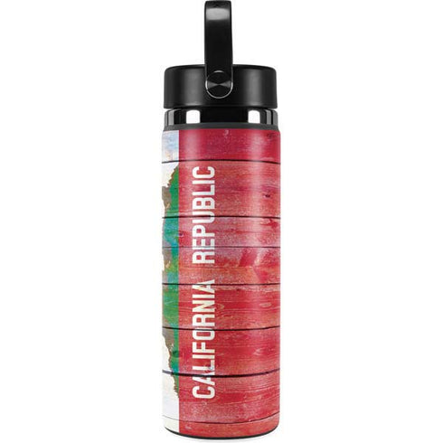 California Flag Light Wood Hydro Flask 20oz Wide Mouth Skin