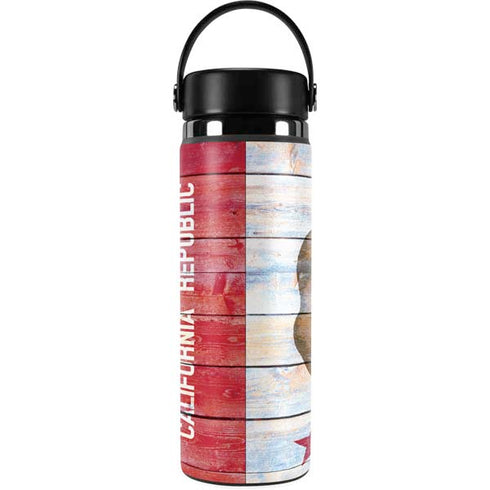 California Flag Light Wood Hydro Flask 20oz Wide Mouth Skin