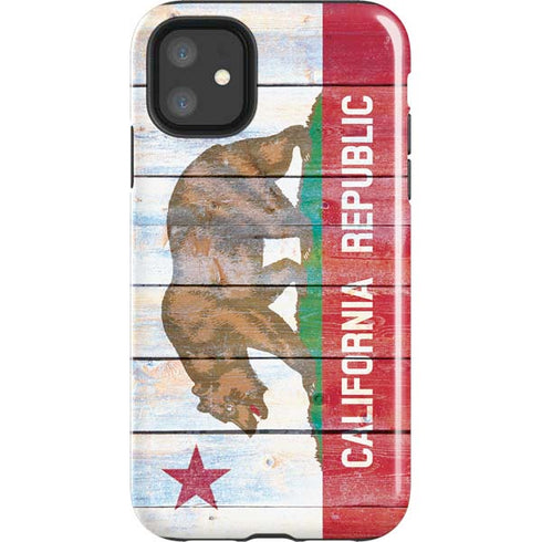 California Flag Light Wood iPhone 11 Impact Case