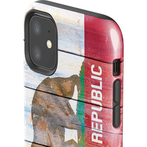 California Flag Light Wood iPhone 11 Impact Case