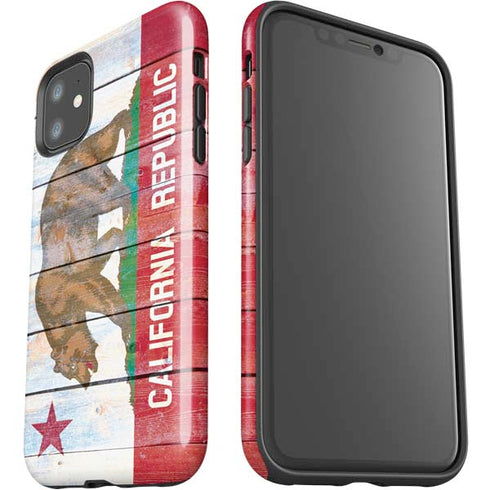 California Flag Light Wood iPhone 11 Impact Case