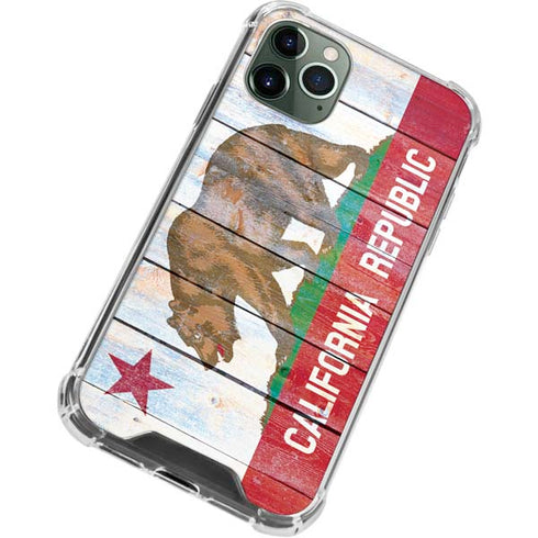 California Flag Light Wood iPhone 11 Pro Max Clear Case