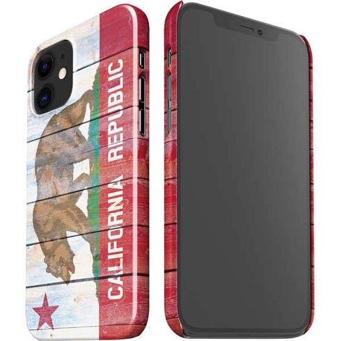 California Flag Light Wood iPhone 12 Mini Lite Case