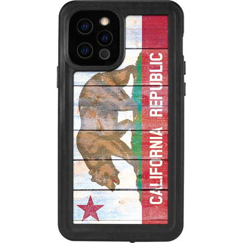 California Flag Light Wood iPhone 12 Pro Waterproof Case