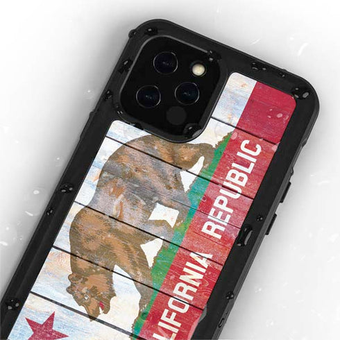 California Flag Light Wood iPhone 12 Pro Waterproof Case