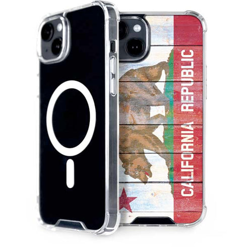 California Flag Light Wood iPhone 14 MagSafe Case