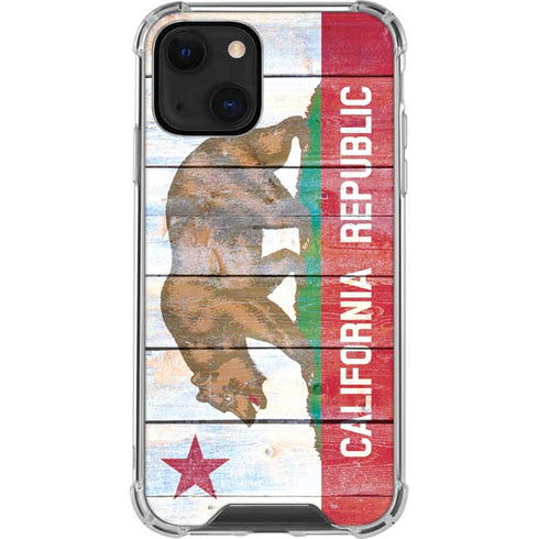 California Flag Light Wood iPhone 14 Plus Clear Case