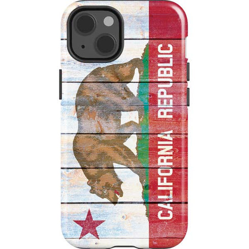 California Flag Light Wood iPhone 15 Impact Case