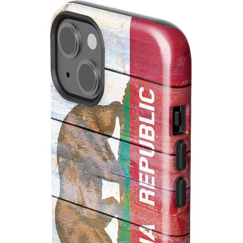 California Flag Light Wood iPhone 15 Impact Case