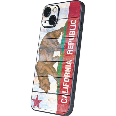 California Flag Light Wood iPhone 14 Plus Skin