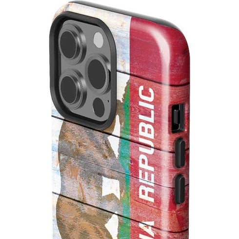 California Flag Light Wood iPhone 14 Pro Impact Case