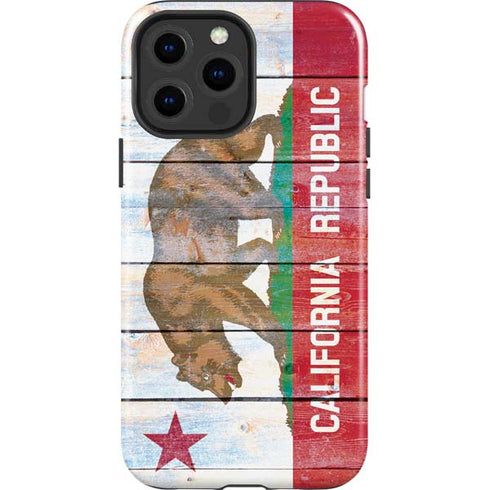 California Flag Light Wood iPhone 15 Pro Max Impact Case