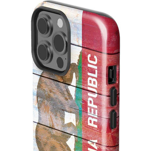 California Flag Light Wood iPhone 15 Pro Max Impact Case