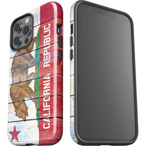 California Flag Light Wood iPhone 15 Pro Max Impact Case