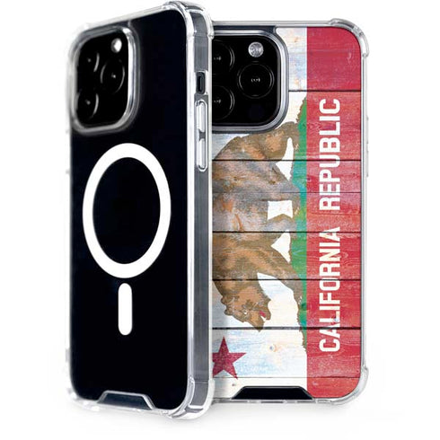 California Flag Light Wood iPhone 14 Pro Max MagSafe Case