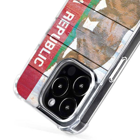 California Flag Light Wood iPhone 14 Pro Max MagSafe Case