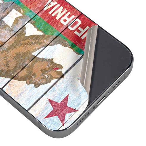 California Flag Light Wood iPhone 14 Pro Max Skin