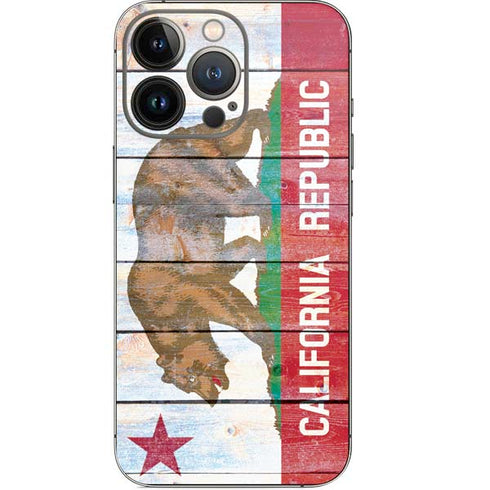 California Flag Light Wood iPhone 15 Pro Skin