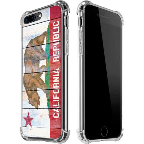 California Flag Light Wood iPhone 7/8 Plus Clear Case
