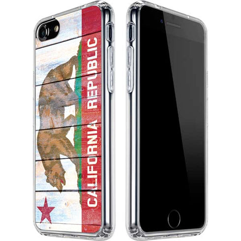 California Flag Light Wood iPhone SE (2nd & 3rd Gen) Clear Case