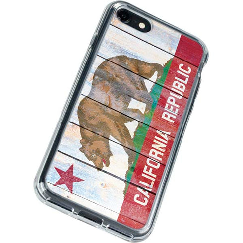 California Flag Light Wood iPhone SE (2nd & 3rd Gen) Clear Case