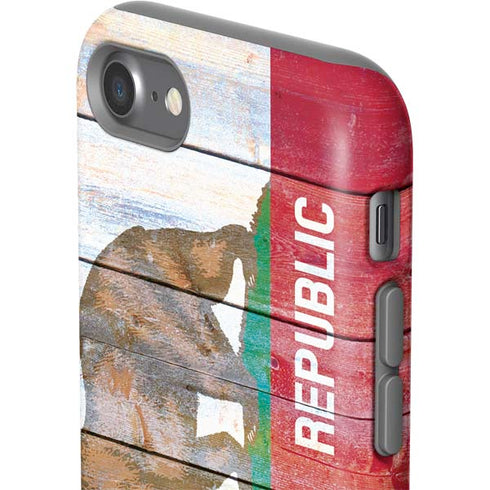 California Flag Light Wood iPhone SE (2nd & 3rd Gen) Pro Case