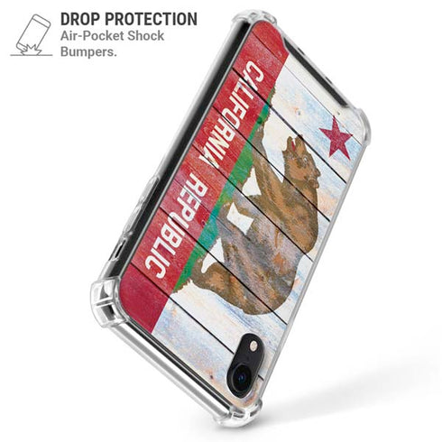 California Flag Light Wood iPhone XR Clear Case