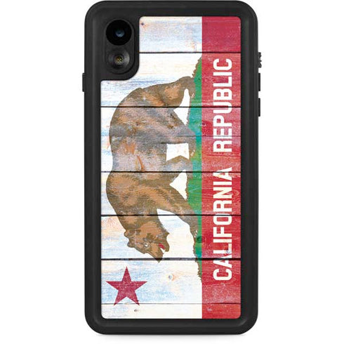 California Flag Light Wood iPhone XR Waterproof Case