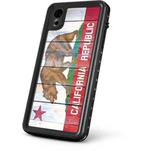 California Flag Light Wood iPhone XR Waterproof Case
