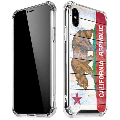California Flag Light Wood iPhone XS Max Clear Case