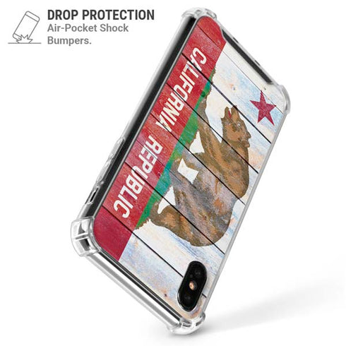 California Flag Light Wood iPhone XS Max Clear Case