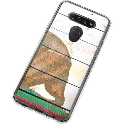 California Flag Light Wood LG K51/Q51 Clear Case
