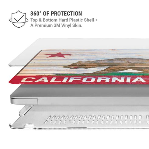 California Flag Light Wood MacBook Air 13in M1 (2021) Case plus Skin