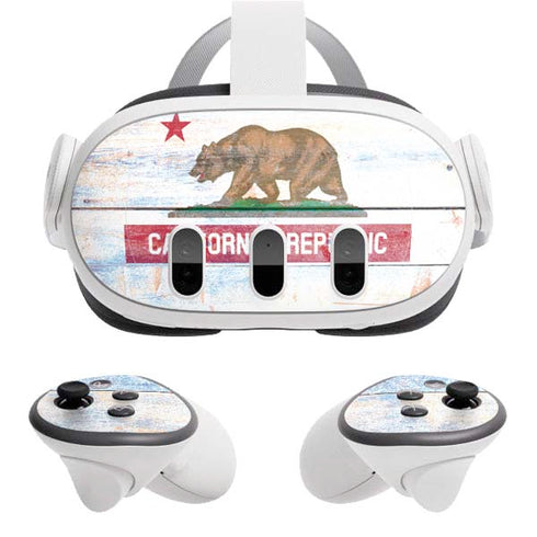 California Flag Light Wood Meta Quest 3 Skin