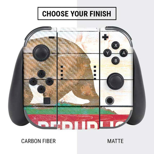 California Flag Light Wood Nintendo Switch Bundle Skin