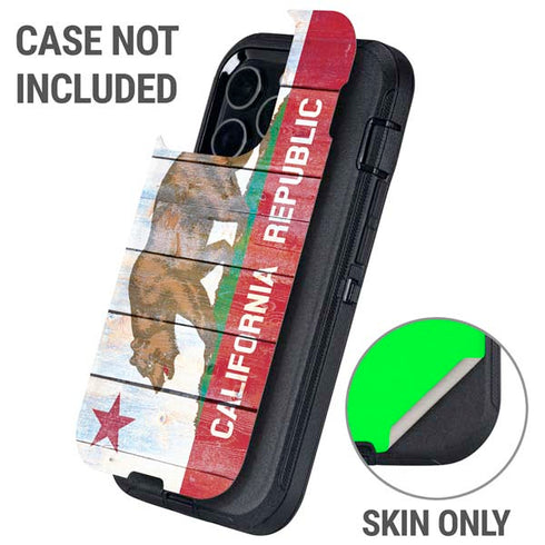 California Flag Light Wood Otterbox Defender iPhone Skin