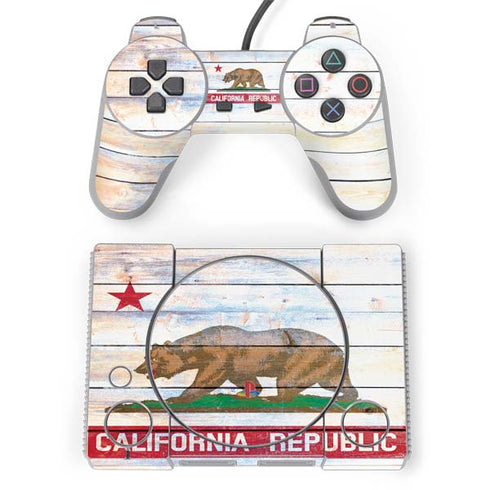 California Flag Light Wood PlayStation Classic Bundle Skin