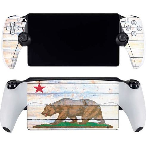California Flag Light Wood PlayStation Portal Remote Player Skin