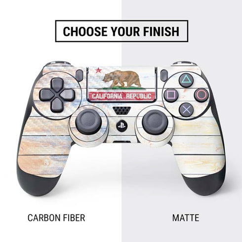 California Flag Light Wood PS4 Controller Skin