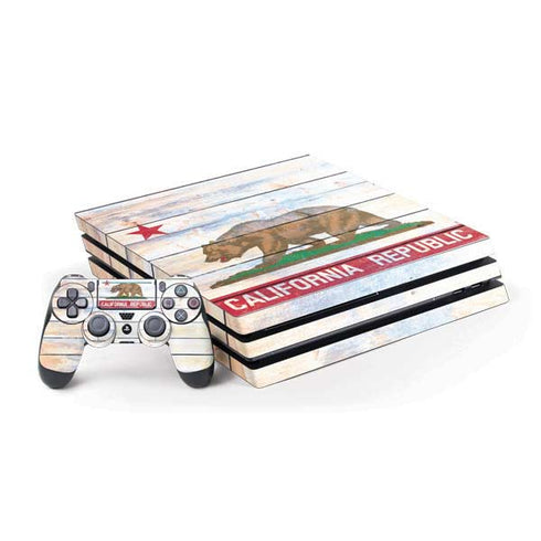 California Flag Light Wood PS4 Pro Bundle Skin