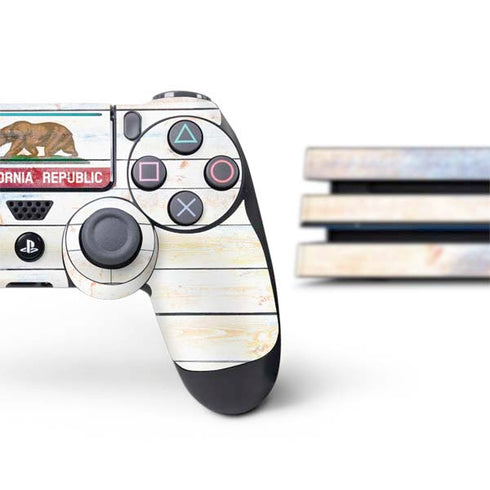 California Flag Light Wood PS4 Pro Bundle Skin