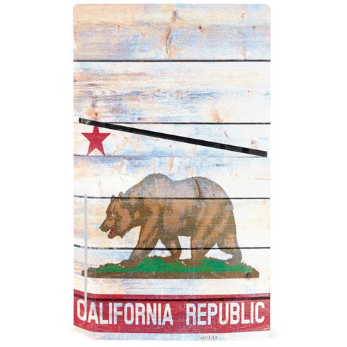 California Flag Light Wood PS5 Slim Disk Console Skin