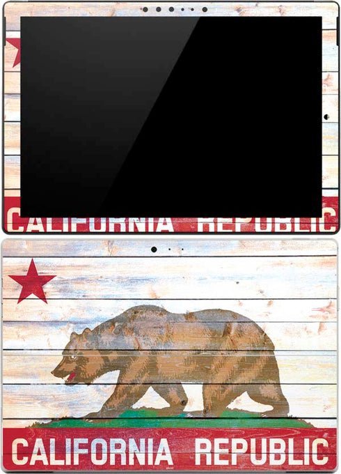 California Flag Light Wood Surface Pro 4 Skin