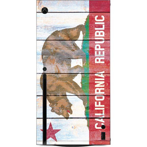 California Flag Light Wood Xbox Series X Console Skin